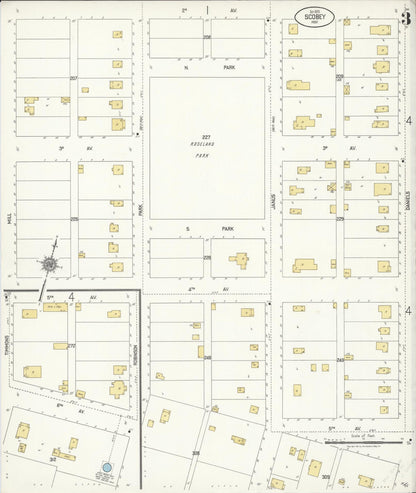 Sanborn Fire Insurance Map from Scobey, Daniels County, Montana (1920), Sheet #0003 - Complete Map Set gallery image, historic Sanborn map, vintage wall art, Montana Montana