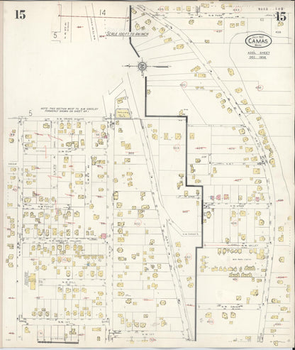 Sanborn Fire Insurance Map from Camas, Clark County, Washington (1943), Sheet #0015 - Complete Map Set gallery image, historic Sanborn map, vintage wall art, Washington Washington