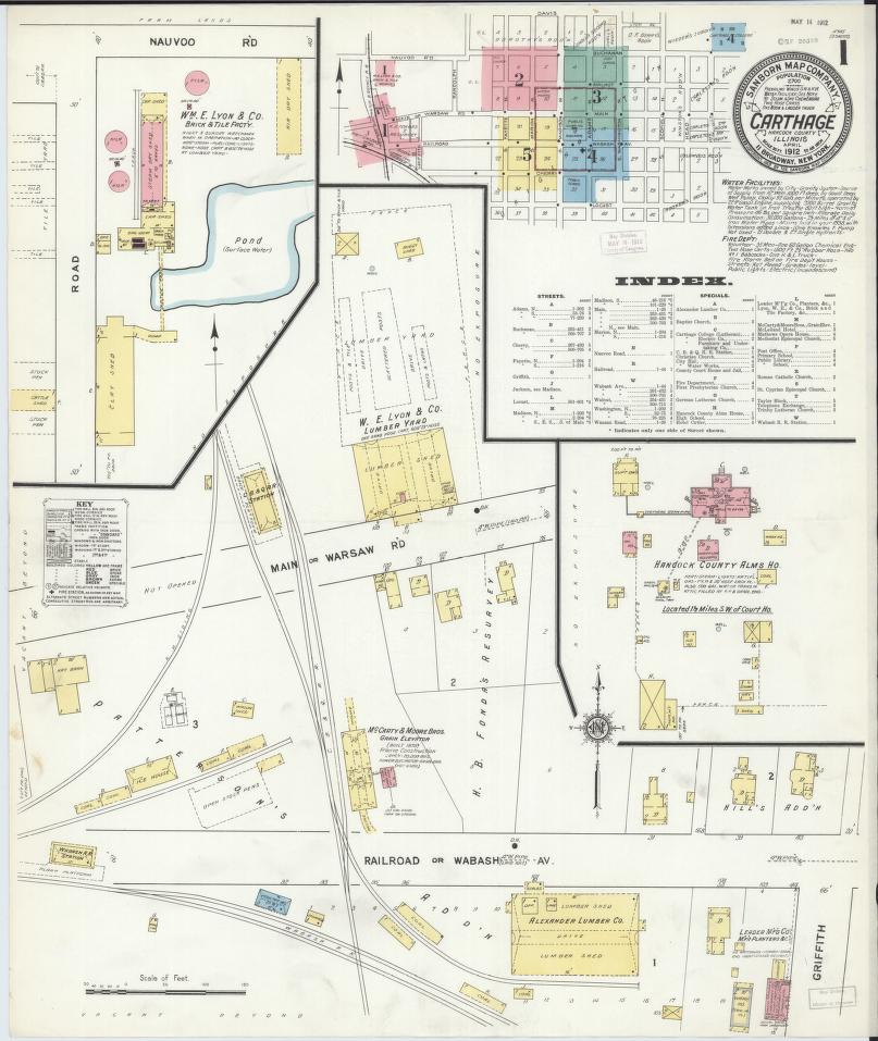 Sanborn Fire Insurance Map from Carthage, Hancock County, Illinois. (1912) – Map View