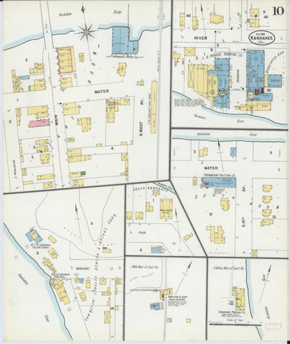 Sanborn Fire Insurance Map from Kankakee, Kankakee County, Illinois (1901), Sheet #0010 - Complete Map Set gallery image, historic Sanborn map, vintage wall art, Illinois Illinois