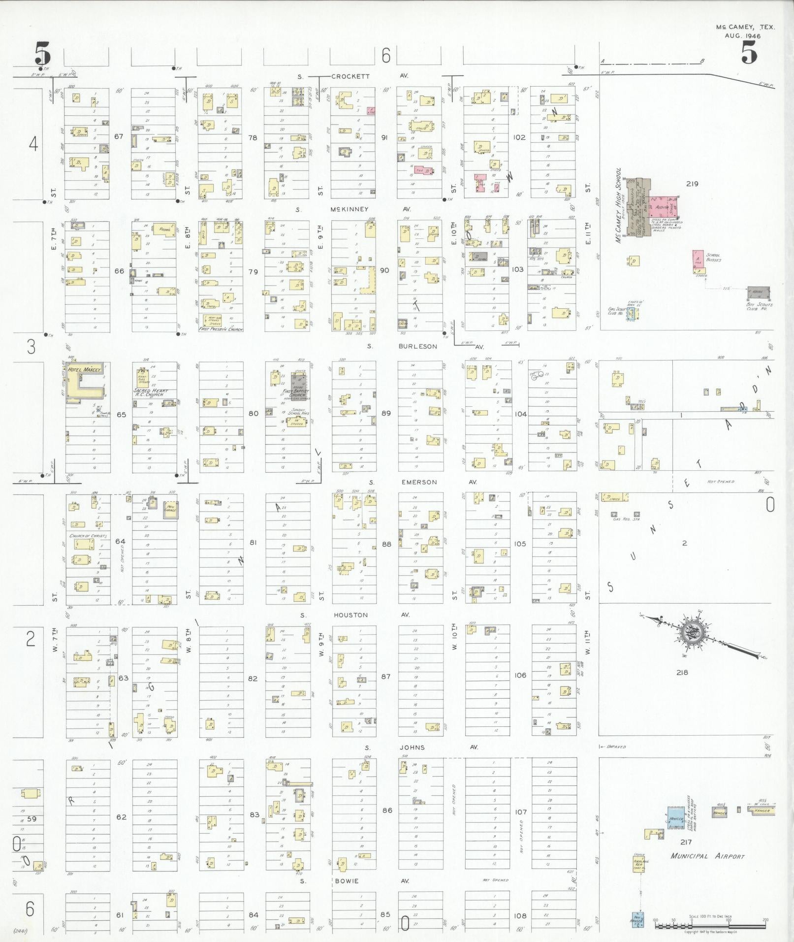 Sanborn Fire Insurance Map from McCamey, Upton County, Texas (1946), Sheet #0005 - Complete Map Set gallery image, historic Sanborn map, vintage wall art, Texas Texas