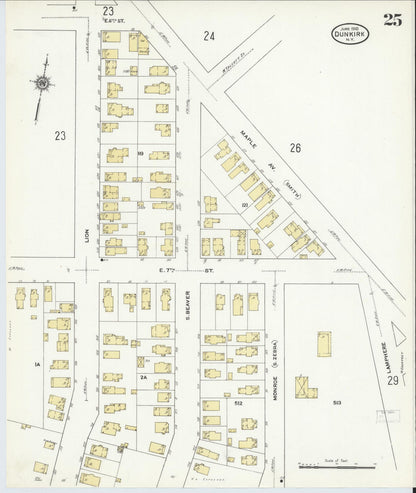 Sanborn Fire Insurance Map from Dunkirk, Chautauqua County, New York (1910), Sheet #0025 - Complete Map Set gallery image, historic Sanborn map, vintage wall art, New York New York