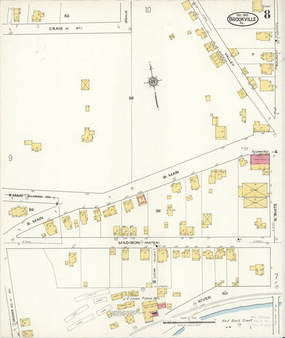 Sanborn Fire Insurance Map from Brookville, Jefferson County, Pennsylvania (1921), Sheet #0008 - Historic Sanborn Fire Insurance Map Print, vintage old map wall art, antique decor, genealogy gift, Pennsylvania Pennsylvania map