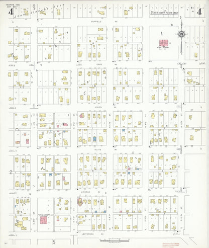 Sanborn Fire Insurance Map from Hebron, Thayer County, Nebraska (1937), Sheet #0004 - Complete Map Set gallery image, historic Sanborn map, vintage wall art, Nebraska Nebraska