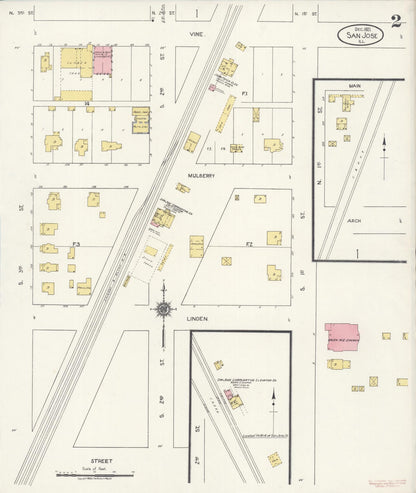 Sanborn Fire Insurance Map from San Jose, Mason And Logan Counties, Illinois (1921), Sheet #0002 - Complete Map Set gallery image, historic Sanborn map, vintage wall art, Illinois Illinois