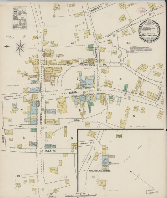 Sanborn Fire Insurance Map from Mokelumne Hill, Calaveras County, California (1890), Sheet #0001 - Historic Sanborn Fire Insurance Map Print, vintage old map wall art, antique decor, genealogy gift, California California map