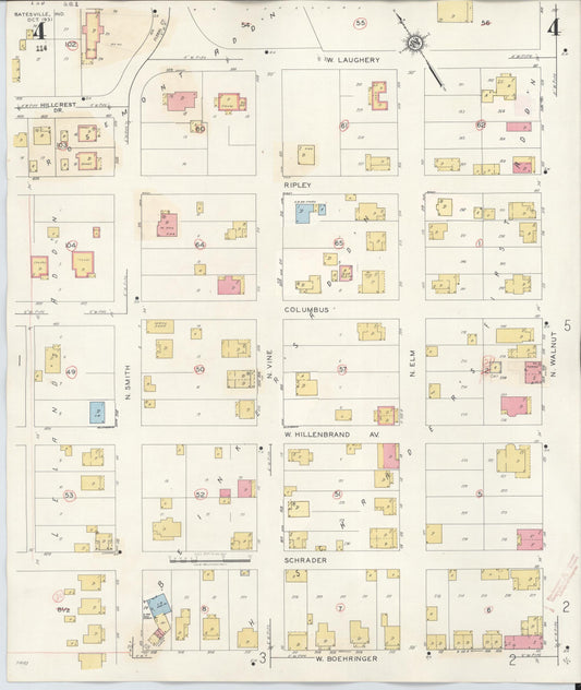 Sanborn Fire Insurance Map from Batesville, Ripley County, Indiana (1948), Sheet #0004 - Historic Sanborn Fire Insurance Map Print, vintage old map wall art, antique decor, genealogy gift, Indiana Indiana map