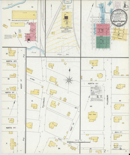 Sanborn Fire Insurance Map from Mount Pleasant, Titus County, Texas (1901), Sheet #0001 - Historic Sanborn Fire Insurance Map Print, vintage old map wall art, antique decor, genealogy gift, Texas Texas map