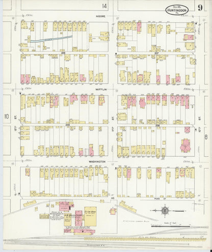 Sanborn Fire Insurance Map from Huntingdon, Huntingdon County, Pennsylvania (1911), Sheet #0009 - Complete Map Set gallery image, historic Sanborn map, vintage wall art, Pennsylvania Pennsylvania