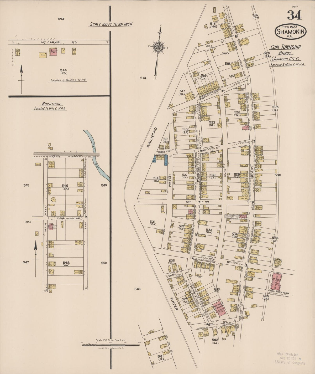 Sanborn Fire Insurance Map from Shamokin, Northumberland County, Pennsylvania (1922), Sheet #0034 - Complete Map Set gallery image, historic Sanborn map, vintage wall art, Pennsylvania Pennsylvania