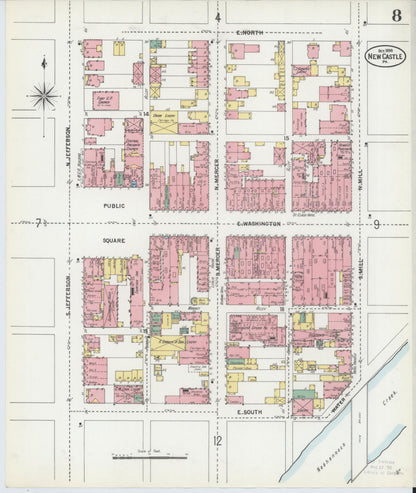 Sanborn Fire Insurance Map from New Castle, Lawrence County, Pennsylvania (1899), Sheet #0008 - Complete Map Set gallery image, historic Sanborn map, vintage wall art, Pennsylvania Pennsylvania