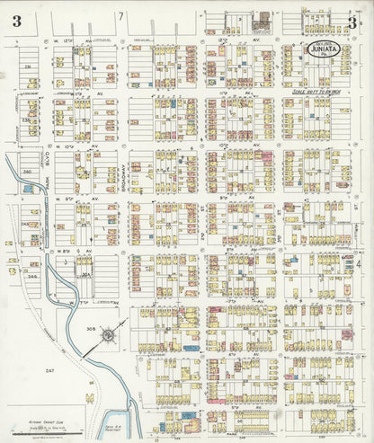 Sanborn Fire Insurance Map from Juniata, Blair County, Pennsylvania (1925), Sheet #0003 - Historic Sanborn Fire Insurance Map Print, vintage old map wall art, antique decor, genealogy gift, Pennsylvania Pennsylvania map