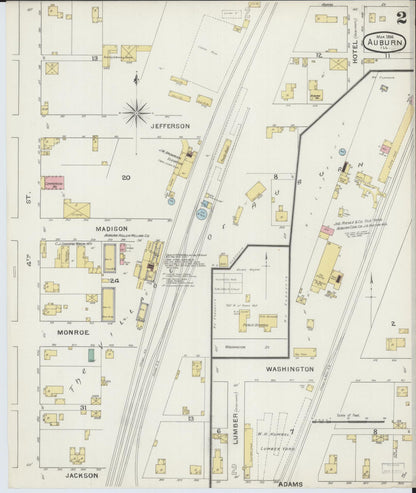 Sanborn Fire Insurance Map from Auburn, Sangamon County, Illinois (1894), Sheet #0002 - Complete Map Set gallery image, historic Sanborn map, vintage wall art, Illinois Illinois