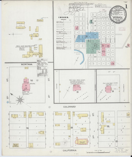 Sanborn Fire Insurance Map from Morris, Stevens County, Minnesota (1892), Sheet #0001 - Historic Sanborn Fire Insurance Map Print, vintage old map wall art, antique decor, genealogy gift, Minnesota Minnesota map