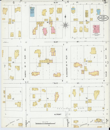 Sanborn Fire Insurance Map from Faribault, Rice County, Minnesota (1899), Sheet #0005 - Complete Map Set gallery image, historic Sanborn map, vintage wall art, Minnesota Minnesota