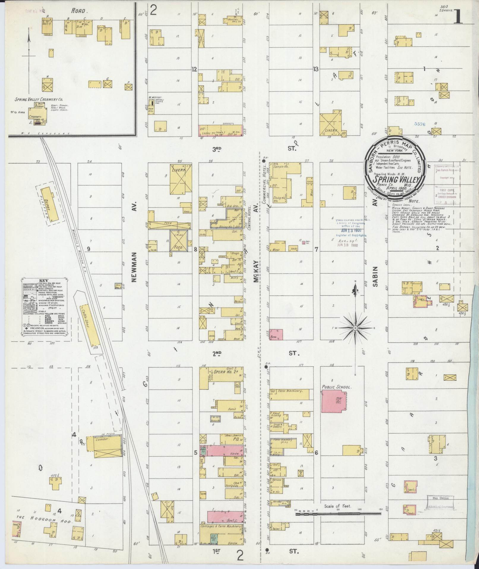 Spring Valley, Pierce County, Wisconsin (1900) – Sanborn Fire Insurance Map – Map View