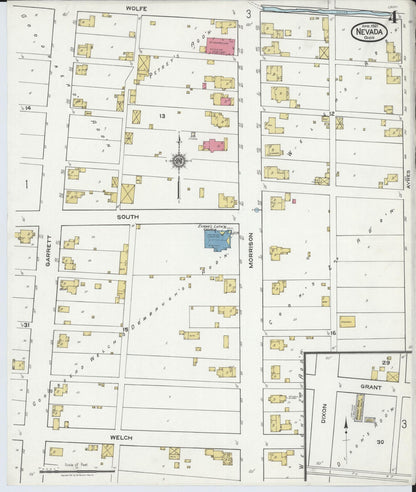 Sanborn Fire Insurance Map from Nevada, Wyandot County, Ohio (1921), Sheet #0004 - Complete Map Set gallery image, historic Sanborn map, vintage wall art, Ohio Ohio