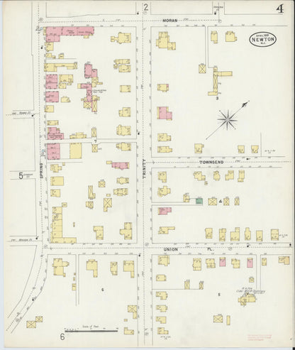 Sanborn Fire Insurance Map from Newton, Sussex County, New Jersey (1897), Sheet #0004 - Historic Sanborn Fire Insurance Map Print, vintage old map wall art, antique decor, genealogy gift, New Jersey New Jersey map