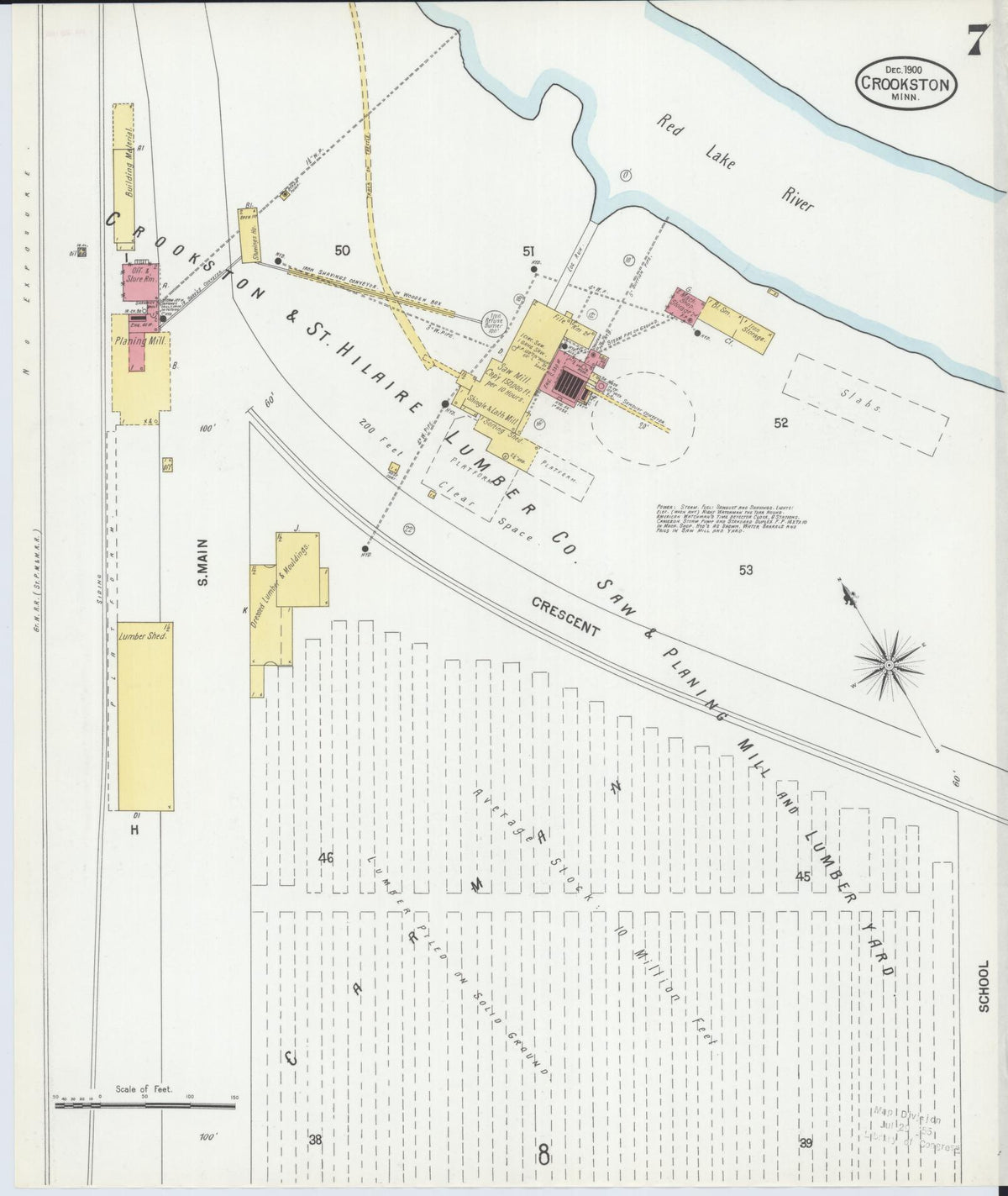 Sanborn Fire Insurance Map from Crookston, Polk County, Minnesota (1900), Sheet #0007 - Historic Sanborn Fire Insurance Map Print, vintage old map wall art, antique decor, genealogy gift, Minnesota Minnesota map