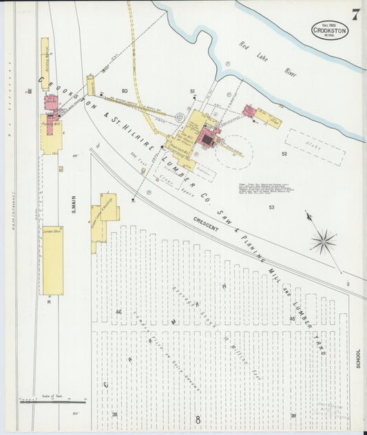 Sanborn Fire Insurance Map from Crookston, Polk County, Minnesota (1900), Sheet #0007 - Historic Sanborn Fire Insurance Map Print, vintage old map wall art, antique decor, genealogy gift, Minnesota Minnesota map