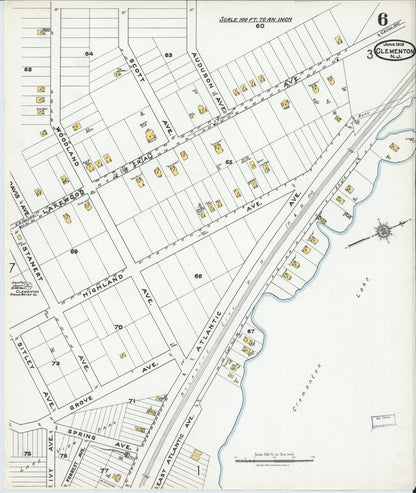 Sanborn Fire Insurance Map from Clementon, Camden County, New Jersey (1919), Sheet #0006 - Historic Sanborn Fire Insurance Map Print, vintage old map wall art, antique decor, genealogy gift, New Jersey New Jersey map