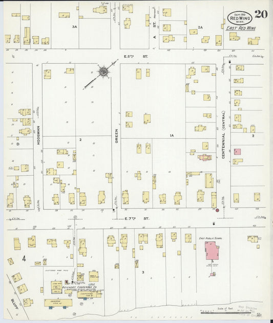 Sanborn Fire Insurance Map from Red Wing, Goodhue County, Minnesota (1910), Sheet #0020 - Historic Sanborn Fire Insurance Map Print, vintage old map wall art, antique decor, genealogy gift, Minnesota Minnesota map