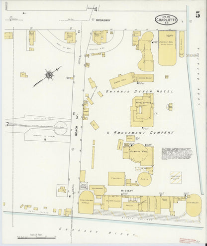 Sanborn Fire Insurance Map from Charlotte, Monroe County, New York (1912), Sheet #0005 - Complete Map Set gallery image, historic Sanborn map, vintage wall art, New York New York