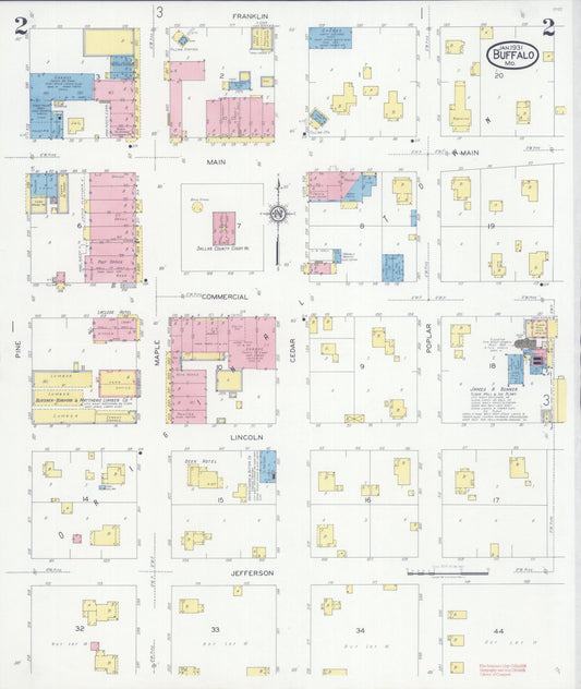Sanborn Fire Insurance Map from Buffalo, Dallas County, Missouri (1931), Sheet #0002 - Historic Sanborn Fire Insurance Map Print, vintage old map wall art, antique decor, genealogy gift, Missouri Missouri map