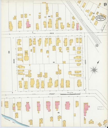Sanborn Fire Insurance Map from Owego, Tioga County, New York (1904), Sheet #0009 - Historic Sanborn Fire Insurance Map Print, vintage old map wall art, antique decor, genealogy gift, New York New York map