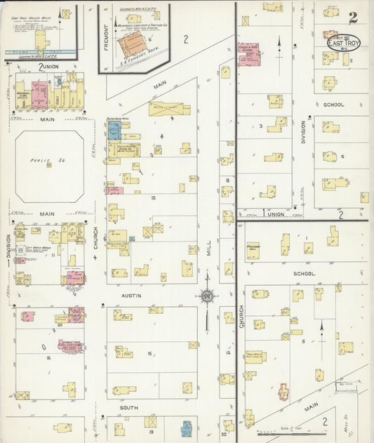 Sanborn Fire Insurance Map from East Troy, Walworth County, Wisconsin (1912), Sheet #0002 - Historic Sanborn Fire Insurance Map Print, vintage old map wall art, antique decor, genealogy gift, Wisconsin Wisconsin map