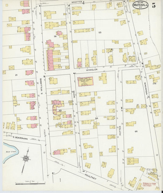 Sanborn Fire Insurance Map from Whitehall, Washington County, New York (1915), Sheet #0005 - Historic Sanborn Fire Insurance Map Print, vintage old map wall art, antique decor, genealogy gift, New York New York map