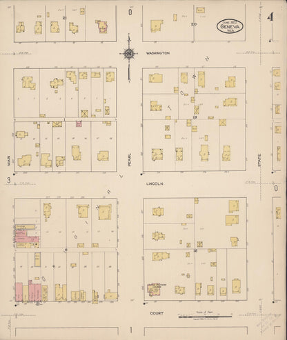 Sanborn Fire Insurance Map from Geneva, Fillmore County, Nebraska (1922), Sheet #0004 - Complete Map Set gallery image, historic Sanborn map, vintage wall art, Nebraska Nebraska