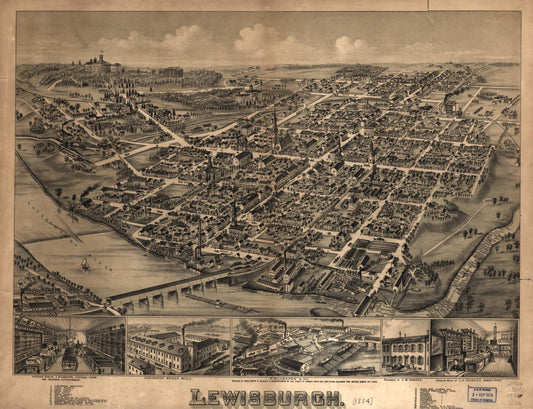 Lewisburgh. (1884) – Historic Bird’s-Eye View Panorama Print