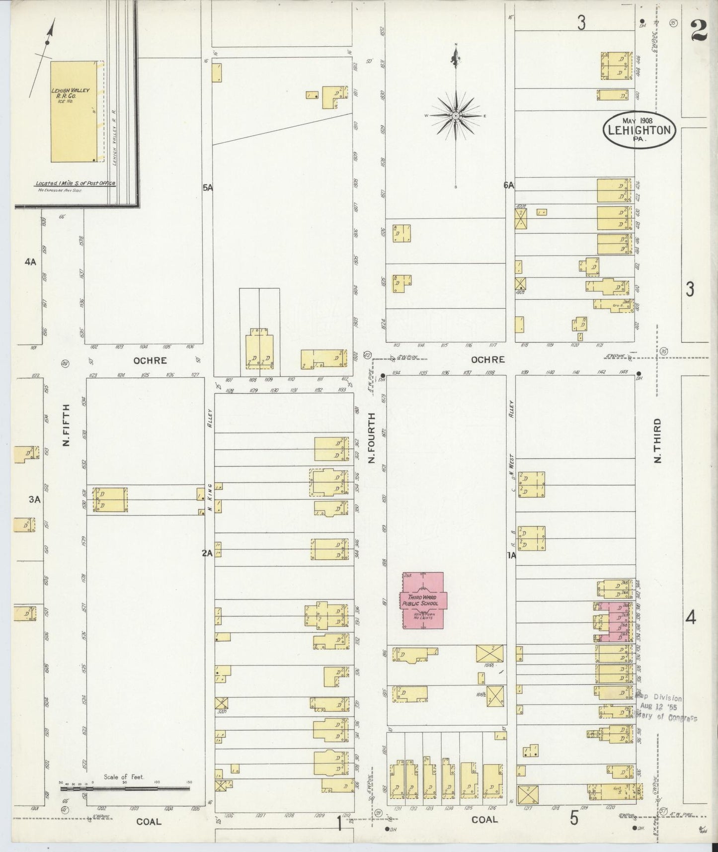 Sanborn Fire Insurance Map from Lehighton, Carbon County, Pennsylvania (1908), Sheet #0002 - Complete Map Set gallery image, historic Sanborn map, vintage wall art, Pennsylvania Pennsylvania