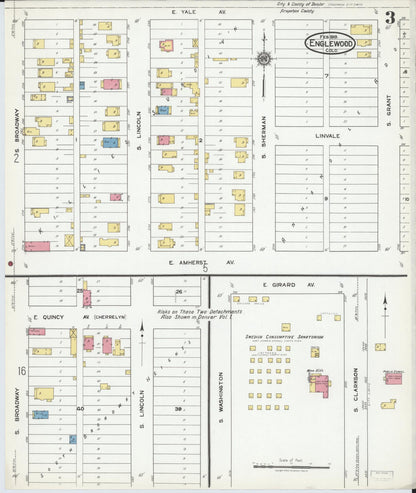 Sanborn Fire Insurance Map from Englewood, Arapahoe County, Colorado (1919), Sheet #0003 - Complete Map Set gallery image, historic Sanborn map, vintage wall art, Colorado Colorado
