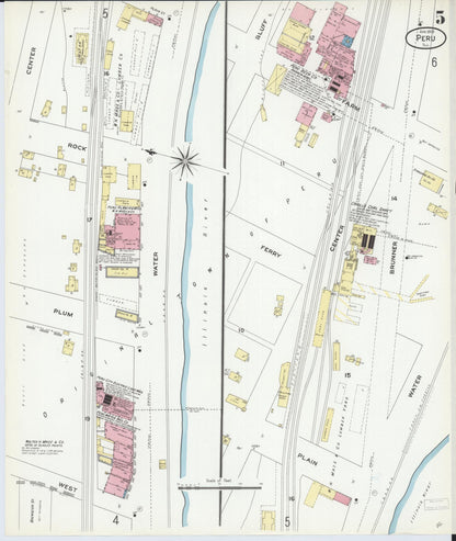 Sanborn Fire Insurance Map from Peru, La Salle County, Illinois (1909), Sheet #0005 - Complete Map Set gallery image, historic Sanborn map, vintage wall art, Illinois Illinois