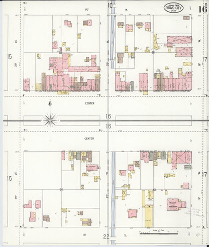 Sanborn Fire Insurance Map from Provo, Utah County, Utah (1908), Sheet #0016 - Complete Map Set gallery image, historic Sanborn map, vintage wall art, Provo Utah