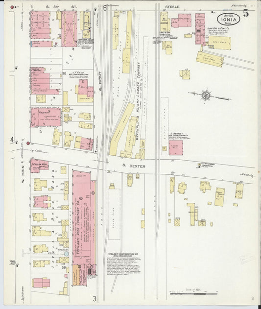 Sanborn Fire Insurance Map from Ionia, Ionia County, Michigan (1914), Sheet #0005 - Historic Sanborn Fire Insurance Map Print, vintage old map wall art, antique decor, genealogy gift, Michigan Michigan map