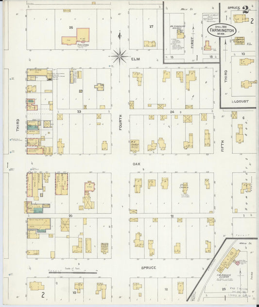 Sanborn Fire Insurance Map from Farmington, Dakota County, Minnesota (1905), Sheet #0002 - Historic Sanborn Fire Insurance Map Print, vintage old map wall art, antique decor, genealogy gift, Minnesota Minnesota map