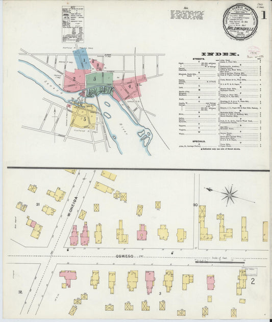 Sanborn Fire Insurance Map from Baldwinsville, Onondaga County, New York (1896), Sheet #0001 - Complete Map Set gallery image, historic Sanborn map, vintage wall art, New York New York