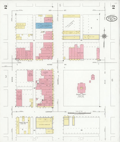 Sanborn Fire Insurance Map from Tulia, Swisher County, Texas (1927), Sheet #0002 - Complete Map Set gallery image, historic Sanborn map, vintage wall art, Texas Texas