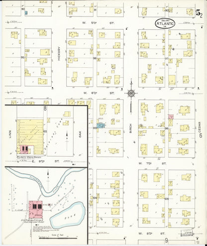Sanborn Fire Insurance Map from Atlantic, Cass County, Iowa (1913), Sheet #0005 - Historic Sanborn Fire Insurance Map Print