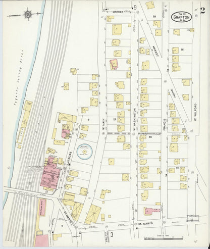 Sanborn Fire Insurance Map from Grafton, Taylor County, West Virginia (1911), Sheet #0002 - Complete Map Set gallery image, historic Sanborn map, vintage wall art, West Virginia West Virginia
