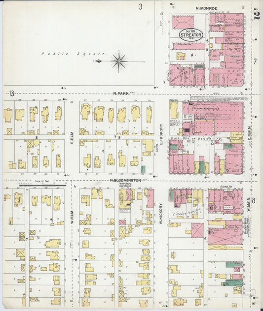 Sanborn Fire Insurance Map from Streator, La Salle County, Illinois (1901), Sheet #0002 - Historic Sanborn Fire Insurance Map Print, vintage old map wall art, antique decor, genealogy gift, Illinois Illinois map