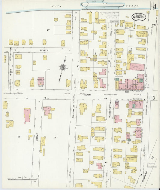 Sanborn Fire Insurance Map from Mohawk, Herkimer County, New York (1910), Sheet #0004 - Historic Sanborn Fire Insurance Map Print, vintage old map wall art, antique decor, genealogy gift, New York New York map