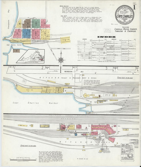 Sanborn Fire Insurance Map from Cape Charles, Northampton County, Virginia. (1921) – Historic Sanborn Fire Insurance Map Print