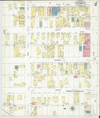 Sanborn Fire Insurance Map from Red Jacket, Houghton County, Michigan (1908), Sheet #0002 - Historic Sanborn Fire Insurance Map Print, vintage old map wall art, antique decor, genealogy gift, Michigan Michigan map