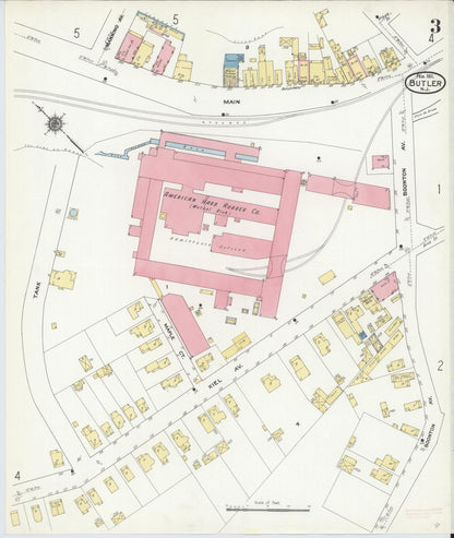 Sanborn Fire Insurance Map from Butler, Morris County, New Jersey (1911), Sheet #0003 - Historic Sanborn Fire Insurance Map Print, vintage old map wall art, antique decor, genealogy gift, New Jersey New Jersey map