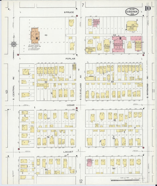 Sanborn Fire Insurance Map from Virginia, Saint Louis County, Minnesota (1915), Sheet #0010 - Historic Sanborn Fire Insurance Map Print, vintage old map wall art, antique decor, genealogy gift, Minnesota Minnesota map