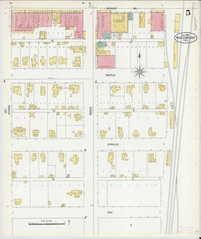 Sanborn Fire Insurance Map from Whitewright, Grayson County, Texas (1905), Sheet #0005 - Complete Map Set gallery image, historic Sanborn map, vintage wall art, Texas Texas